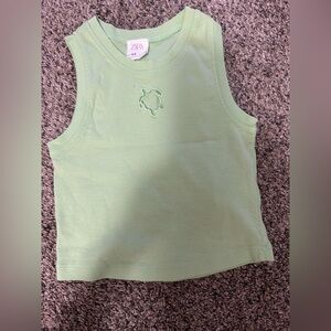 Zara Kids Mint Green Tank Top with Turtle Design